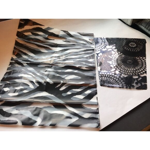 Vintage Baci Milano Abstract Collapsible Vase Black & Clear With Original Bag - Picture 1 of 7